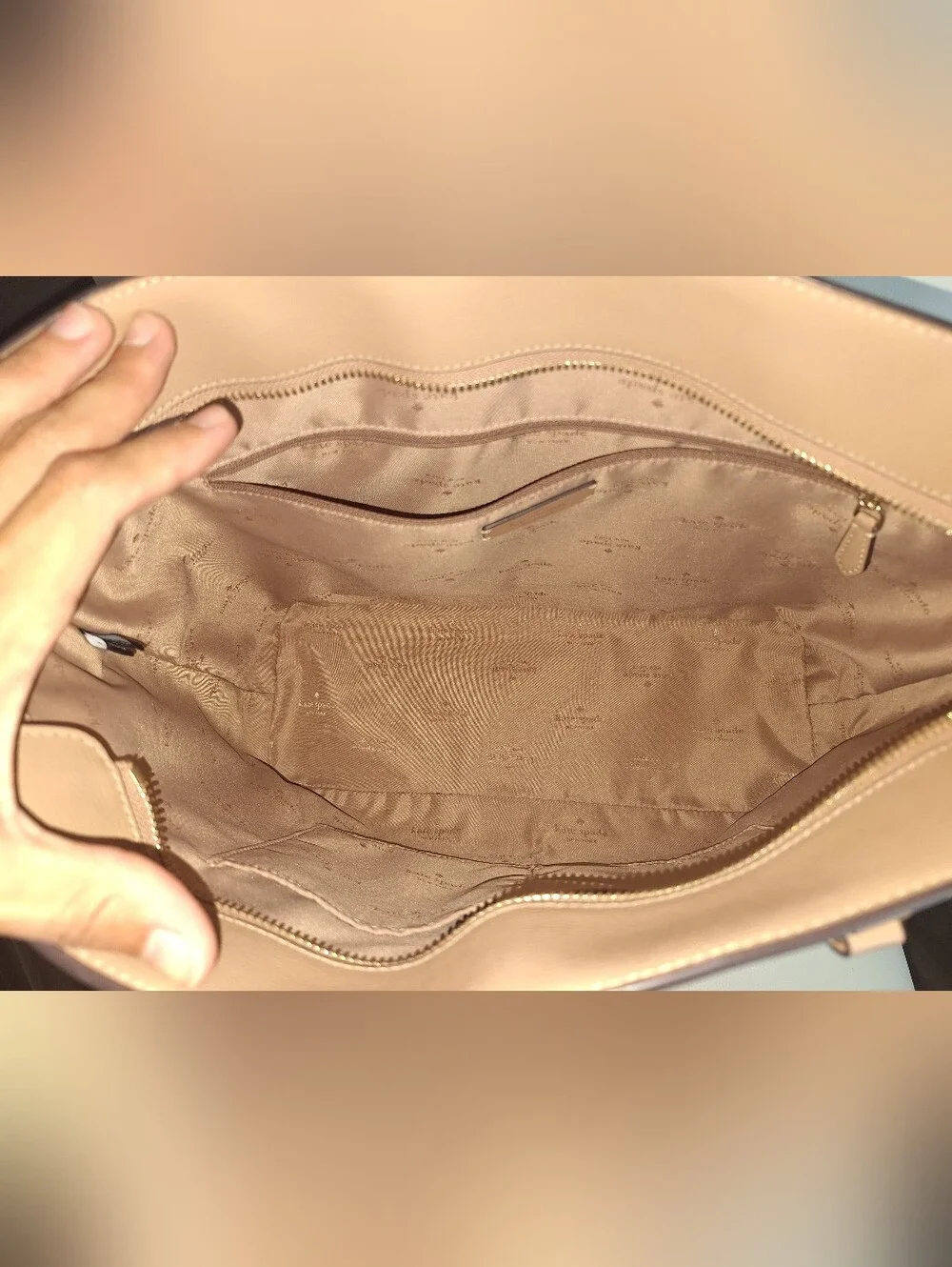 Kate Spade Tan Leather Large Tote EUC